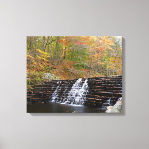 Wasserfall im Laurel Hill State Park I Leinwanddruck