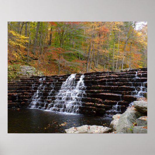 Wasserfall im Laurel Hill State Park I Poster (Vorne)