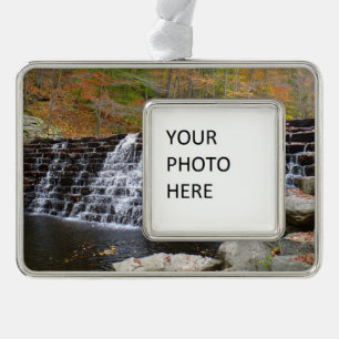 Wasserfall im Laurel Hill State Park I Rahmen-Ornament Silber