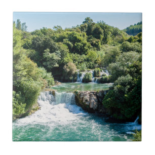 Wasserfall im Nationalpark Krka - Dalmatien, Kroat Fliese