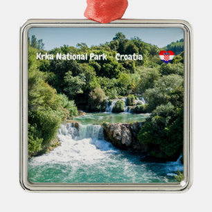 Wasserfall im Nationalpark Krka - Dalmatien, Kroat Ornament Aus Metall