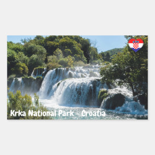 Wasserfall im Nationalpark Krka - Dalmatien, Kroat Rechteckiger Aufkleber