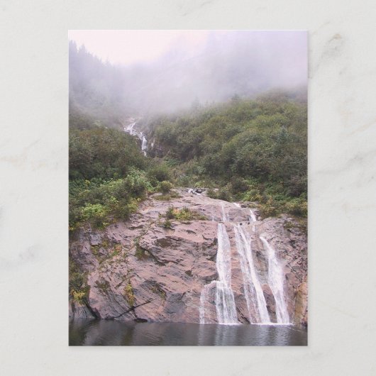 Wasserfall im Nebel Postkarte (Vorderseite)