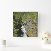 Wasserfall im olympischen Nationalwald Quadratische Wanduhr (Zuhause)