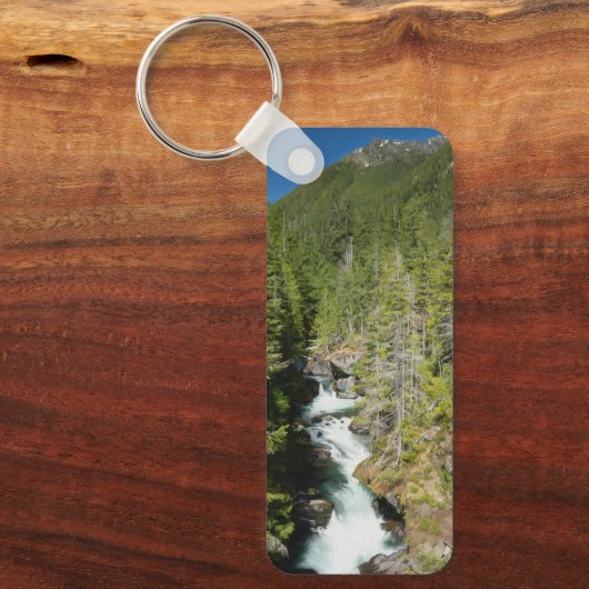 Wasserfall im olympischen Nationalwald Schlüsselanhänger (Vorderseite)