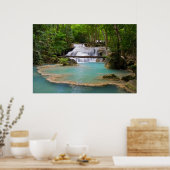 Wasserfall im Tropenwald Poster (Küche)