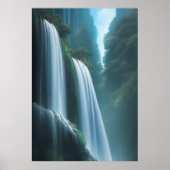 Wasserfall im Wald | AI Art Poster (Vorne)