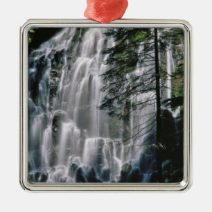 Wasserfall im Wald, Oregon Ornament Aus Metall