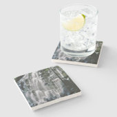 Wasserfall im Wald, Oregon Steinuntersetzer (Seitenansicht)