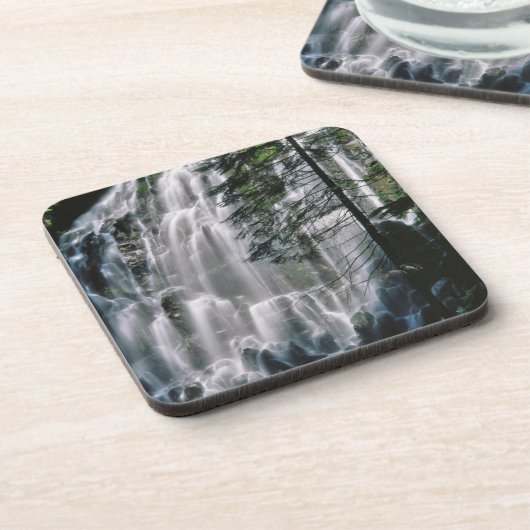 Wasserfall im Wald, Oregon Untersetzer (Linke Seite)