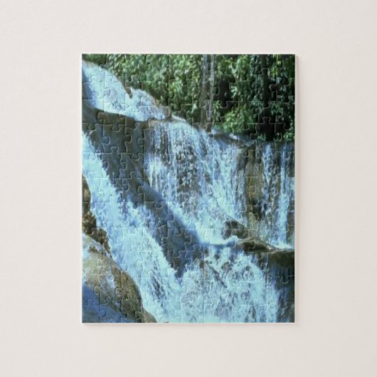 Wasserfall im Wald Puzzle (Vertikal)