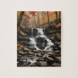 Wasserfall im Waldpuzzle Puzzle