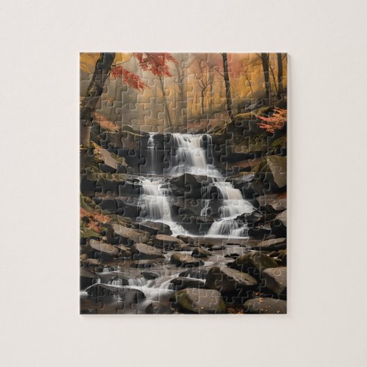 Wasserfall im Waldpuzzle Puzzle (Vertikal)