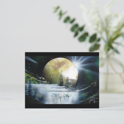 Wasserfall im Weltraum Postkarte (Stehend Vorderseite)