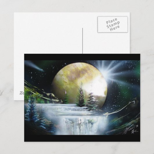 Wasserfall im Weltraum Postkarte (Vorne/Hinten)