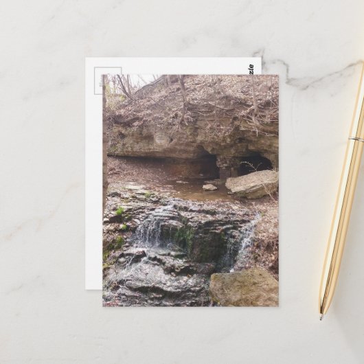 Wasserfall in Burlington, Iowa Postkarte (Vorderseite/Rückseite Beispiel)