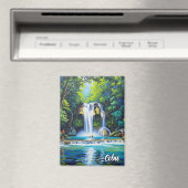 Wasserfall in Cebu Philippinen Vintage Magnet (In Situ (Geschirrspüler))