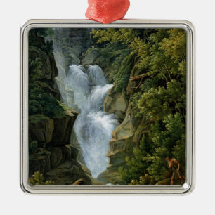 Wasserfall in den Bern-Hochländern, 1796 Silbernes Ornament