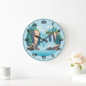 Wasserfall in der Felswand Große Wanduhr (Zuhause)