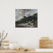 Wasserfall in der Nähe eines Dorfes, 1665-70 Poster (Küche)
