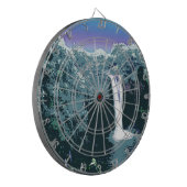 Wasserfall in digitaler Kunst Dartscheibe (Vorderseite Links)