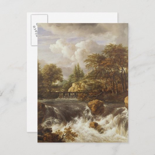 Wasserfall in einer Felslandschaft, c.1660-70 Postkarte (Vorne/Hinten)