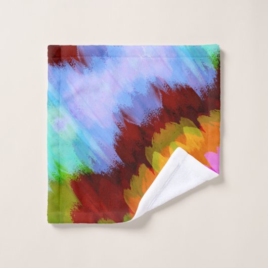 Wasserfall in Farbe, Natur 2 Badhandtuch Set (Waschlappen)