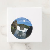 Wasserfall in Island - Gefälligkeitstempel Geschenkanhänger (Beispiel)