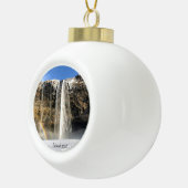 Wasserfall in Island - Keramik Kugel-Ornament (Rechts)