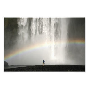 Wasserfall in Island mit einem Regenbogen Foto