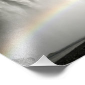 Wasserfall in Island mit einem Regenbogen-Foto Fotodruck (Ecke)