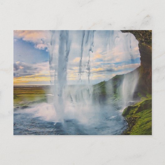 Wasserfall in Island - Postkarte (Vorderseite)