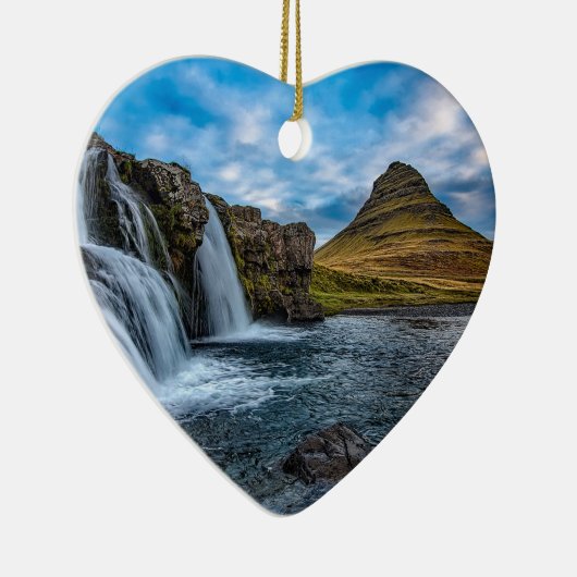 Wasserfall in Island und Europa Keramikornament (Rechts)