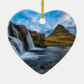 Wasserfall in Island und Europa Keramikornament (Vorne)