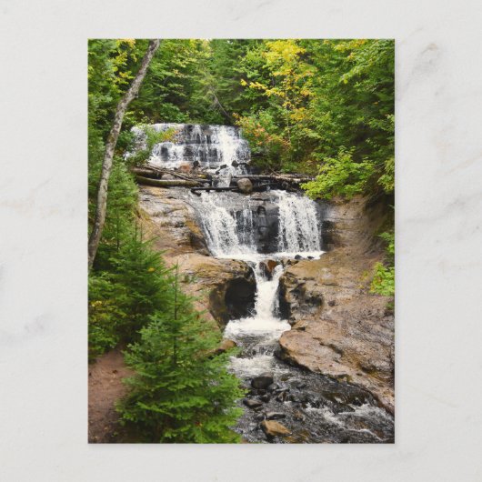 Wasserfall in MI Postkarte (Vorderseite)