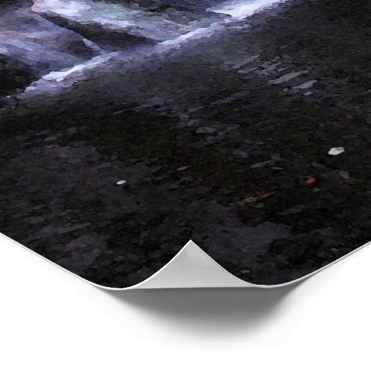 Wasserfall in Minnesota Aquarellversion Poster (Ecke)