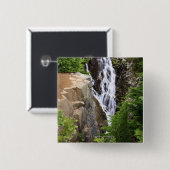 Wasserfall in Nationalpark des Mount Rainier Button (Vorne & Hinten)