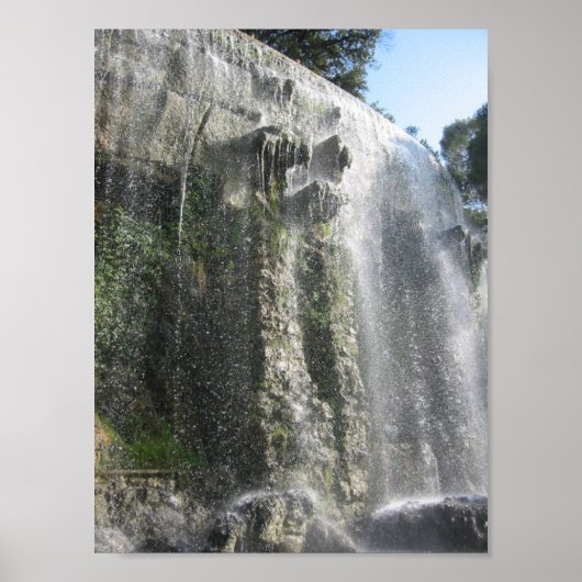 Wasserfall in Nizza, Frankreich Poster (Vorne)