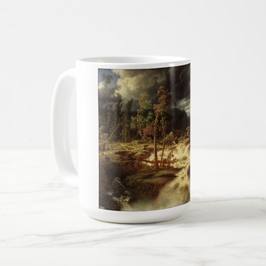 Wasserfall in Schweden (von Marcus Larson) Kaffeetasse (Vorderseite Links)