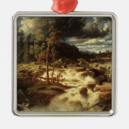 Wasserfall in Schweden (von Marcus Larson) Ornament Aus Metall