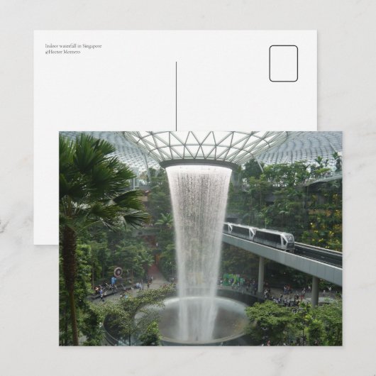 Wasserfall in Singapur Postkarte (Vorne/Hinten)