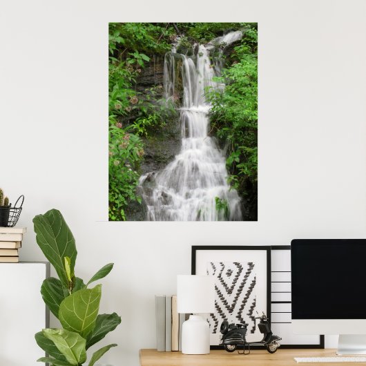 Wasserfall in Smokey Mountains Poster (Heimbüro)