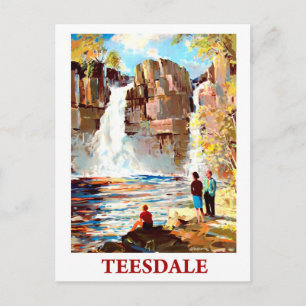 Wasserfall in Teesdale, England, Vintage-Reise Postkarte