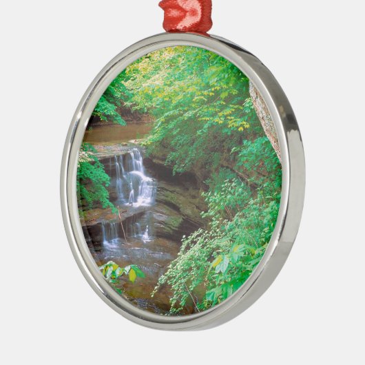 Wasserfall in verhungertem Felsen-Staats-Park Ornament Aus Metall (Links)