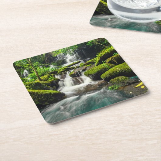 Wasserfall in Wanne Berk Berg des Dschungel-| Phu Rechteckiger Pappuntersetzer (angewinkelt)