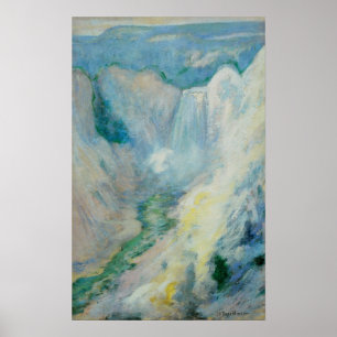 Wasserfall in Yellowstone von Twachtman, Vintage K Poster