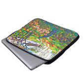 Wasserfall Iris Birch Tiffany Glasfenster Laptopschutzhülle (Vorne Knopf)