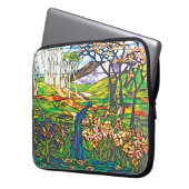 Wasserfall Iris Birch Tiffany Glasfenster Laptopschutzhülle (Vorderseite Links)