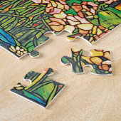 Wasserfall Iris Birke Tiffany Buntglas Vintage Puzzle (Seite)