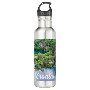 Wasserfall-Kaskade im Park der Plitvice Seen, Kroa Edelstahlflasche